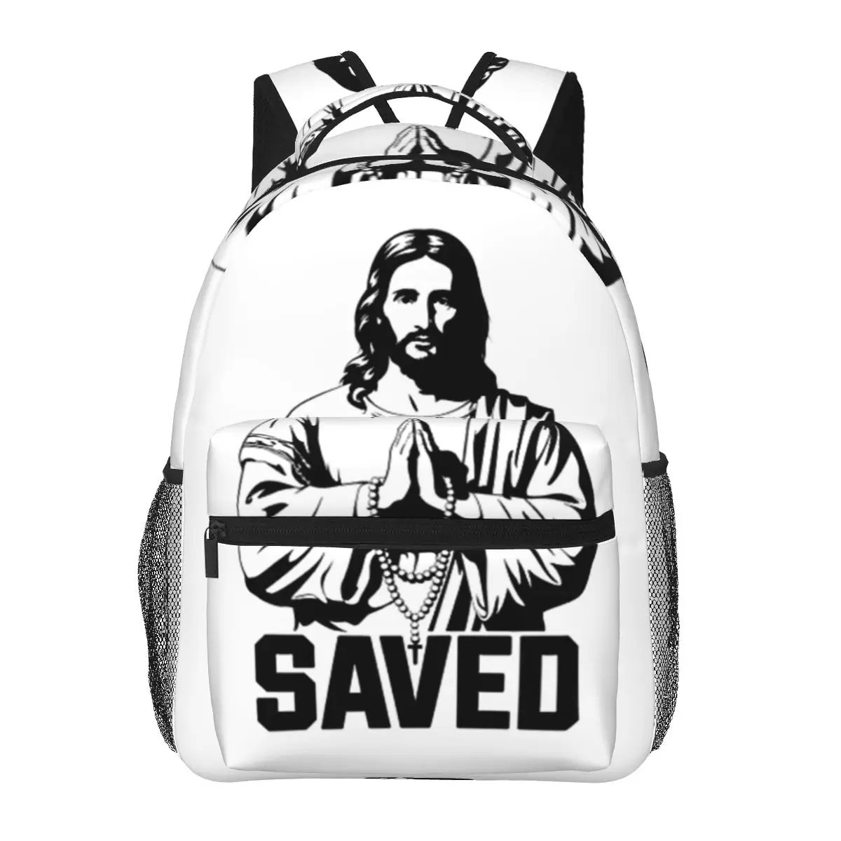

Saved By Jesus Backpacks Boys Girls Bookbag Students School Bags Cartoon Travel Rucksack Shoulder Bag Large Capacity