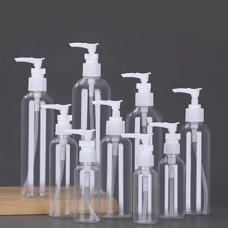 Refillable Plastic Empty Lotion Pump Bottle Food Grade Safe Dispenser for Shampoo Conditioner Travel Use