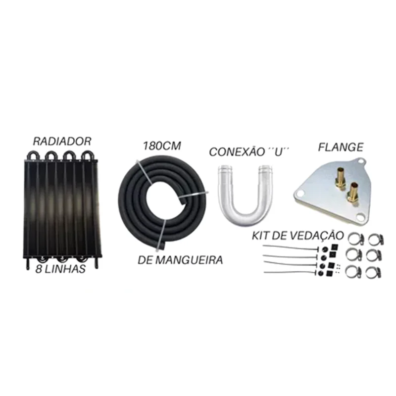 

Well Universal Car Radiator Kit Air Conditioning 8-Row Condenser With Transmission Connector