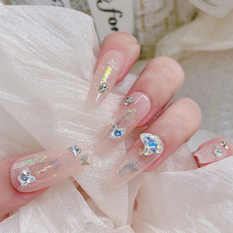 ชิ้นส่วนเล็บประกายระยิบระยับศิลปะพลอยเทียมคริสตัลอัญมณีเครื่องประดับลูกปัดทำเล็บอุปกรณ์ทำเล็บอุปกรณ์ประดับตกแต่งสำหรับมืออาชีพ