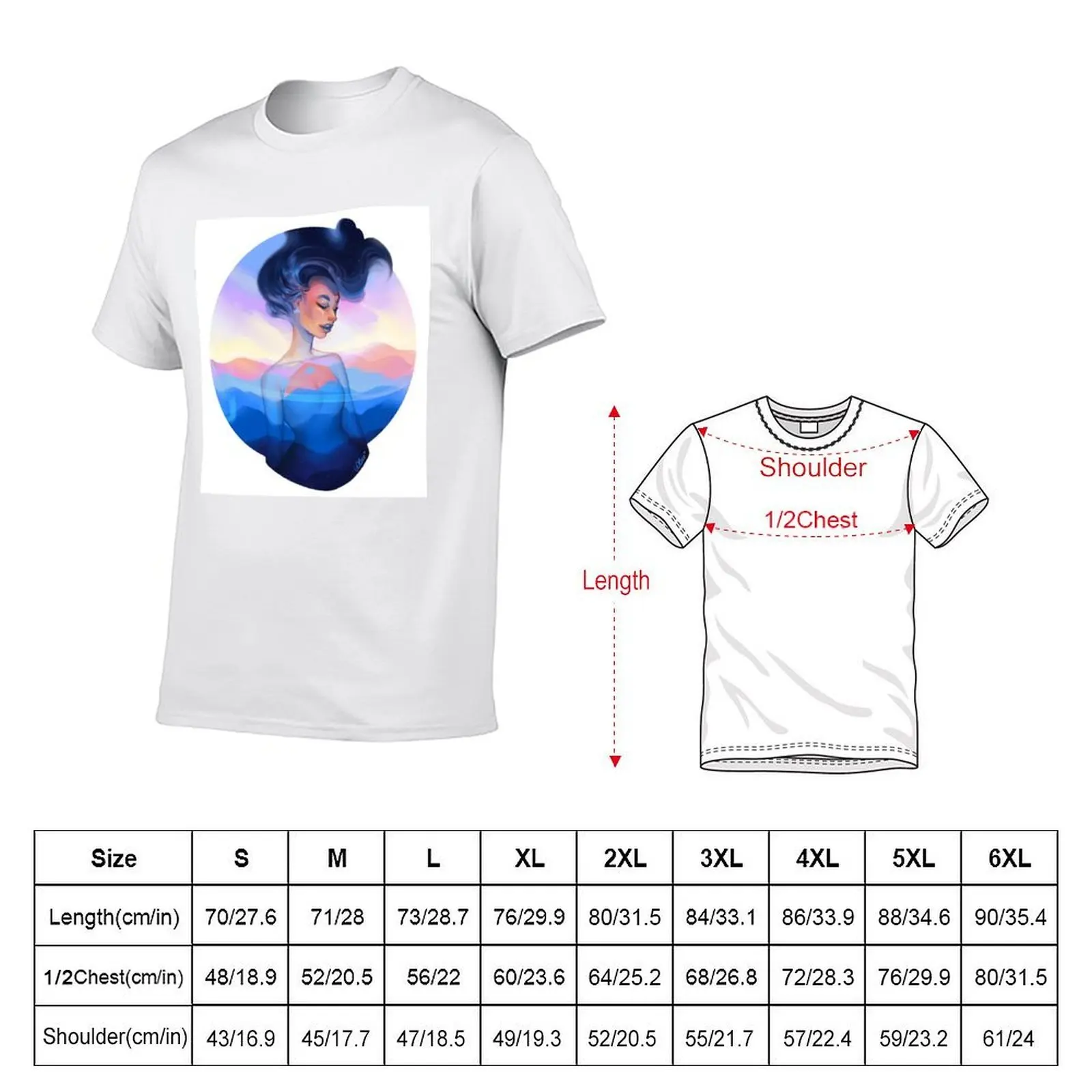 Emblem - Blue Ridge Mountains T-Shirt anime fashion shirts t shirt for men