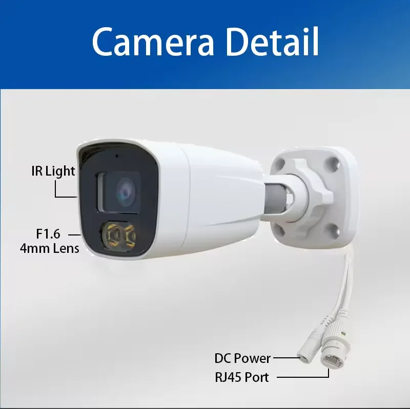 5MP Outdoor 8 Channel Home Camera Security System 8ch PoE NVR Kit Cctv Ip Cameras Surveillance Security Camera System