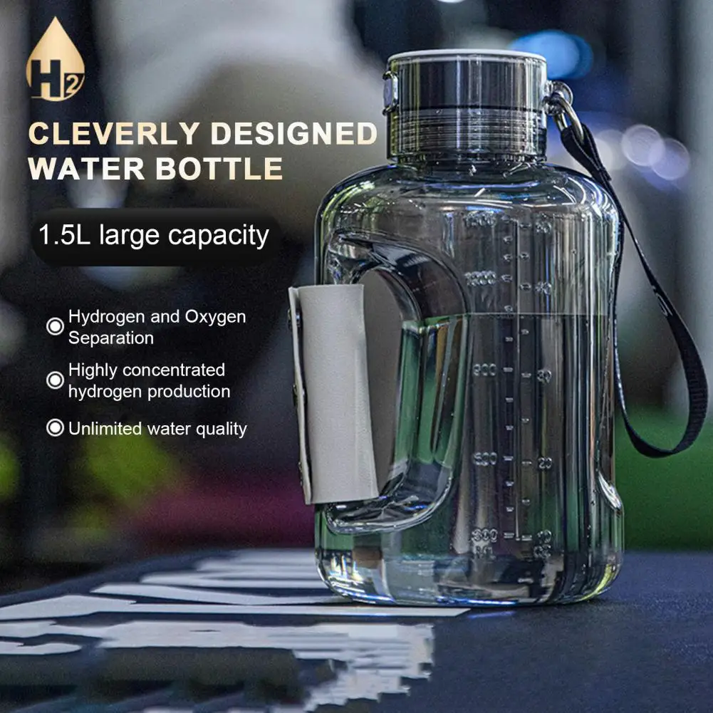 1.5L Sports Bottle Hydrogen Water Bottle Hydrogen-Rich Water Cup High Concentration Hydrogen Water Generator for Fitness Travel