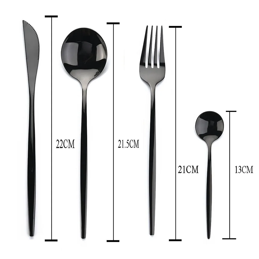 Silver Stainless Steel Cutlery Set Western Dinner Knife Fork Soup Dessert Ice Spoon Chopstick Complete Silverware Dinnerware Set