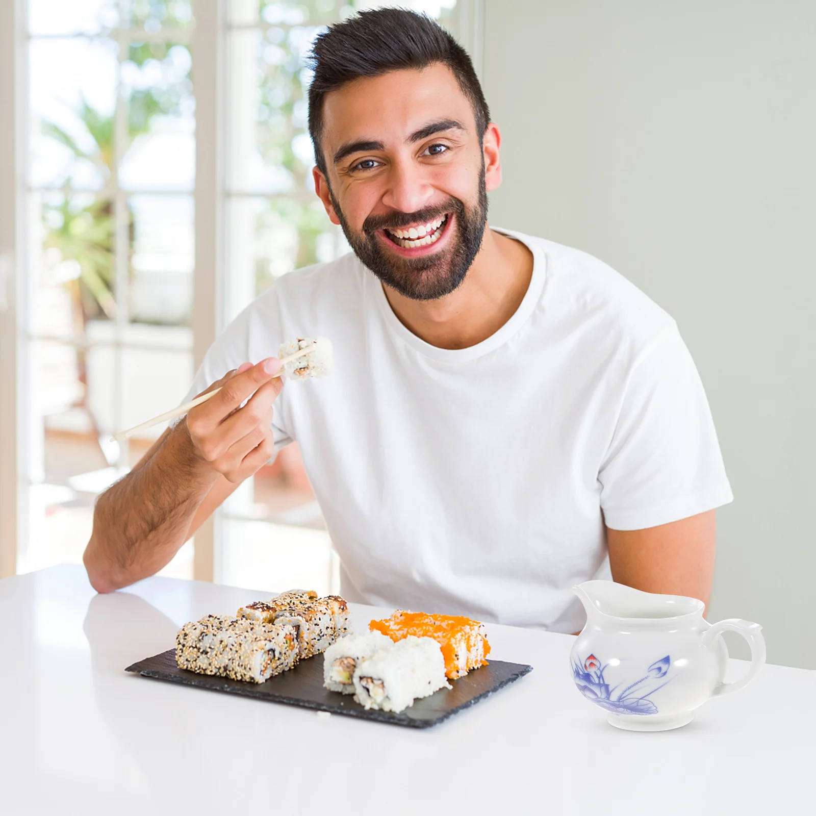 

Ceramic Gravy Boat with Handle Premium Sauce Pitcher for Milk Cream Salad Dressings Serving Condiment Dish Elegant Table Decor