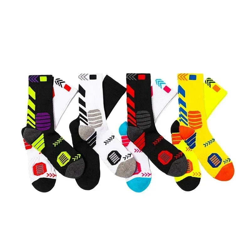 Professional Elite Sport Men s Black Trend Breathable Long Damping Compression Athletic Socks for Cycling Basketball Running