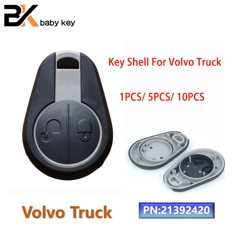 BB Key Shell Case sostituzione per Volvo Truck 630 780 880 Evro 5 Euro 5 VNL VNM FM FH VN FL PN:21392420 2 pulsanti chiave per auto a distanza