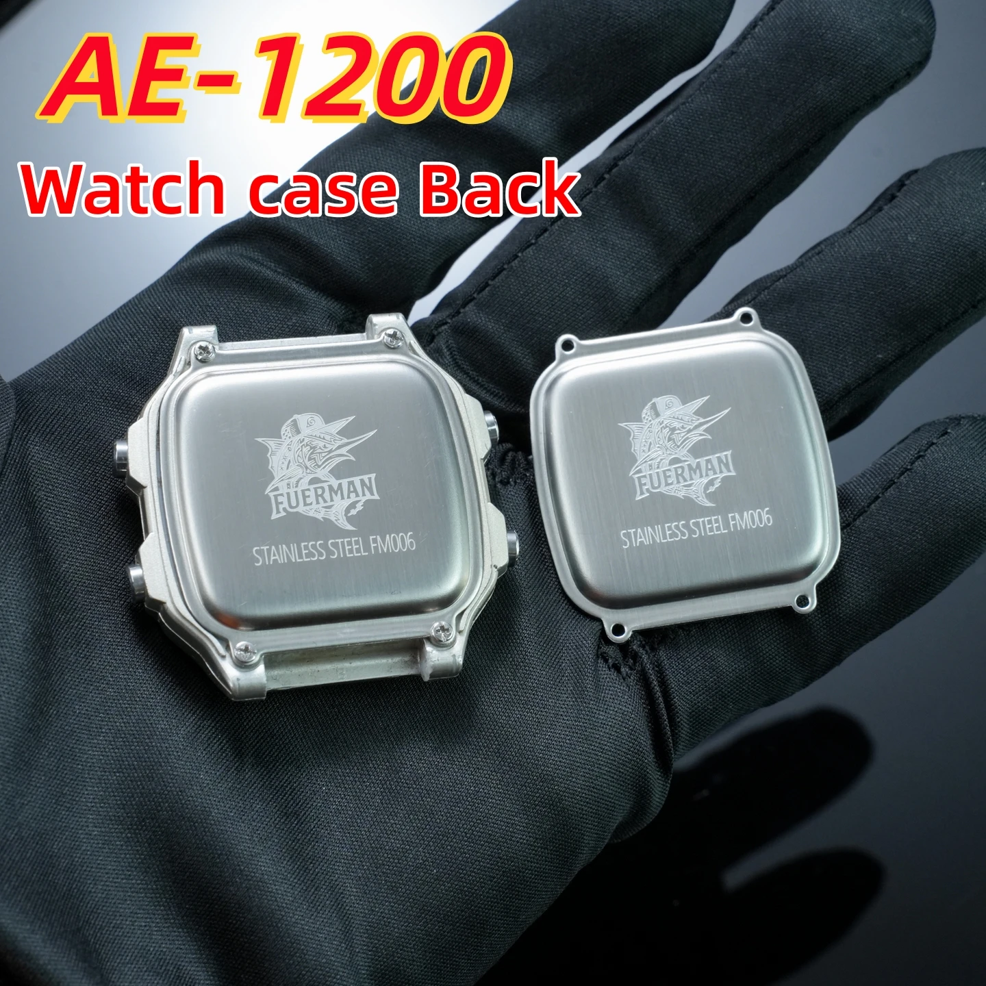 Watch case Back parts For Casio AE-1200 AE1300 WS-1700 A158 F91 A168 DIY Stainless Steel Thickened Bottom Replacement accessory