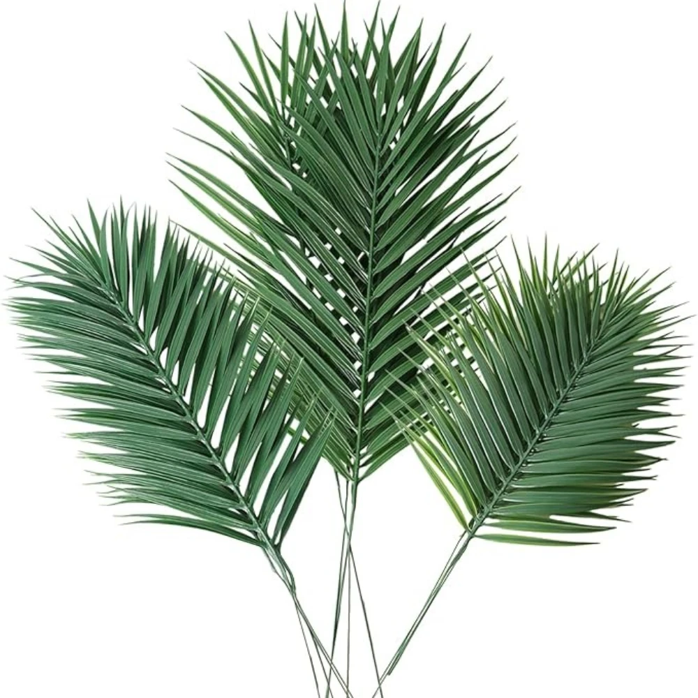 10 feuilles de palmier artificielles résistantes aux UV, fausses plantes pour la décoration de la maison, de la porte d'entrée, du balcon, des arrangements sur le thème des fêtes et des mariages