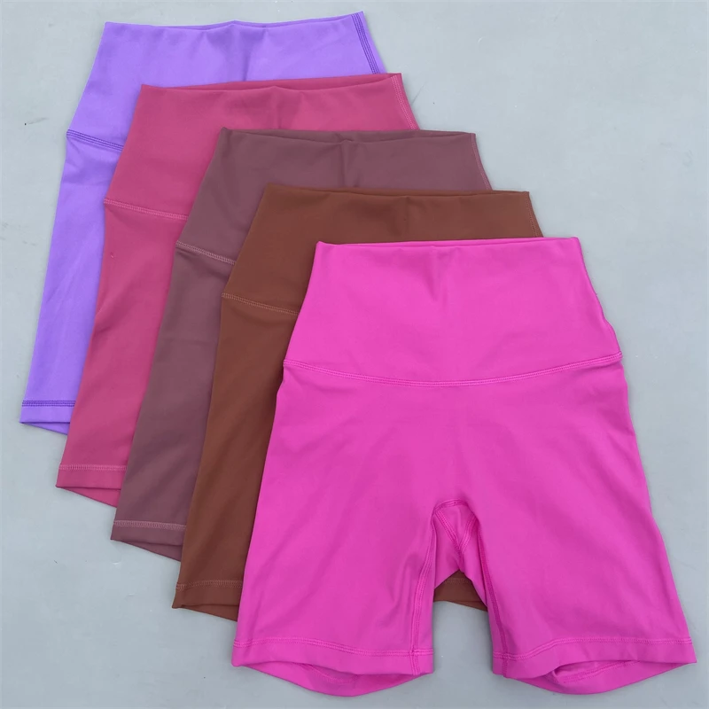 Women Sports Shorts Gym Yoga Shorts With Pocket Workout Short Leggings High Waist Fitness Short Pants Running Cycling Sportswear