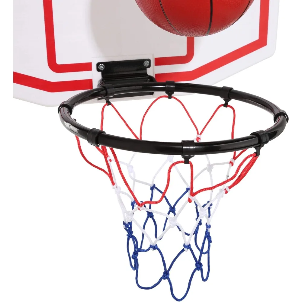 Kids Basketball Hoop Set - Adjustable Backboard with Ball & Pump, Easy Swing Set Attachment for Outdoor Play
