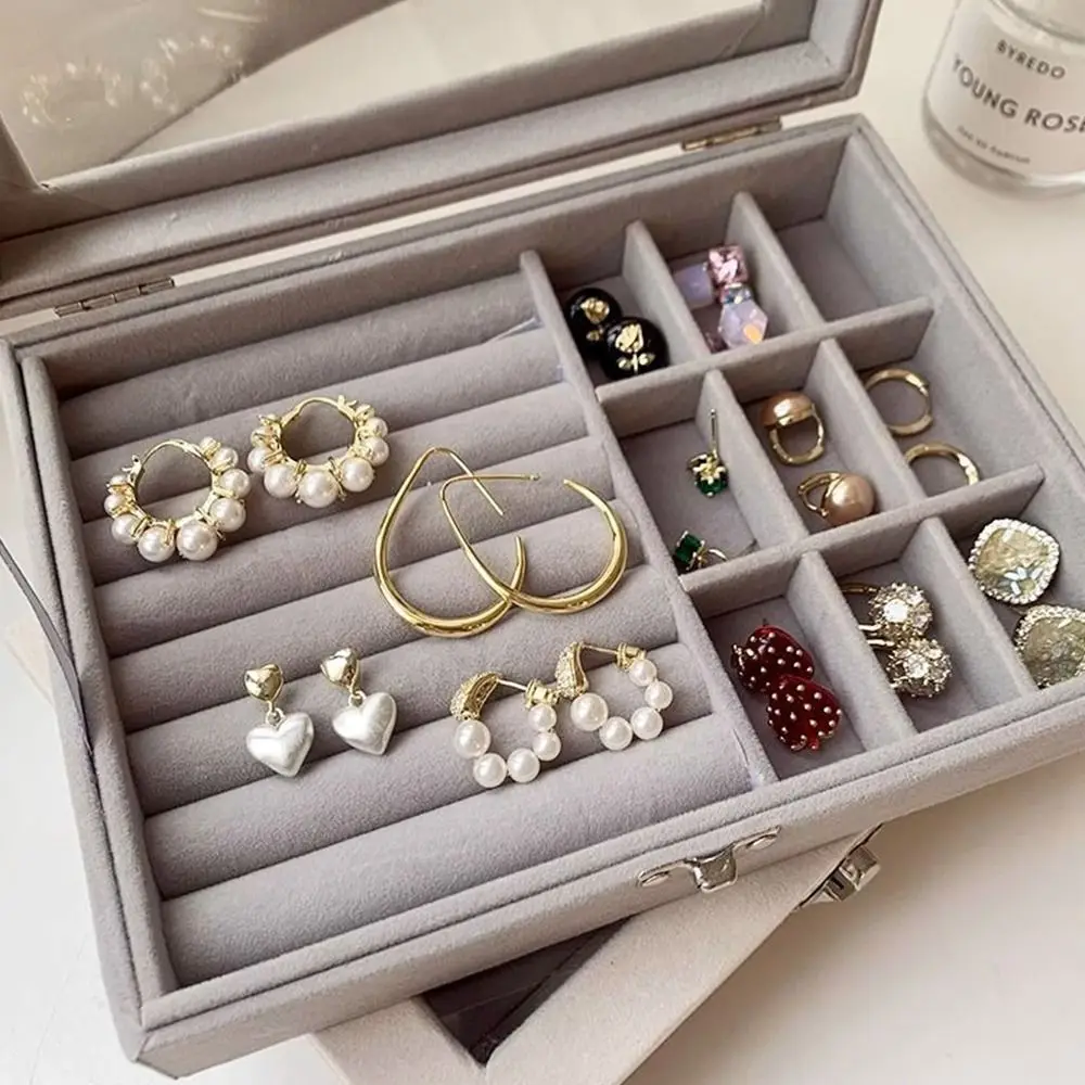 

Transparent Jewelry Storage Box Ring Holder Earring Organizer Jewelry Organizer Necklace Storage Multi-Compartment