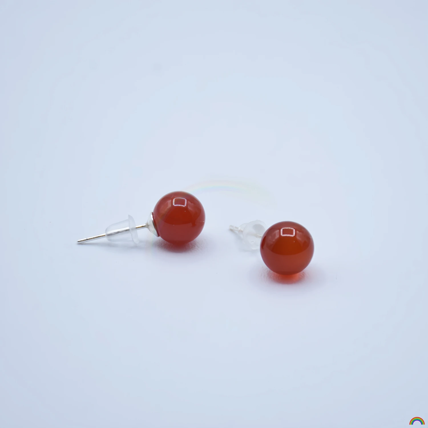 Natural Red Agate Round Bead Earrings S925 Pure Silver Acacia Beans Chinese High Grade Red Jade Earrings Rwbuy