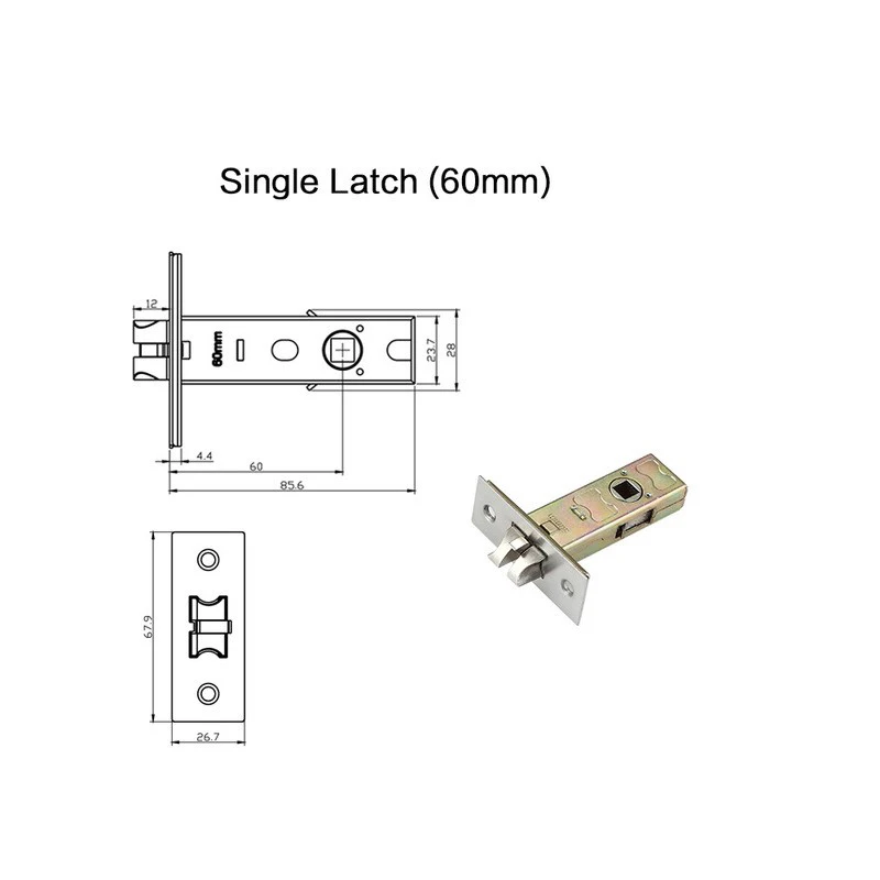 Hardware Single Lockbody Tongue Passageway Lock Body Lock Core Toilet Door Lock Single Tongue Lockcase Fitting For Home Use