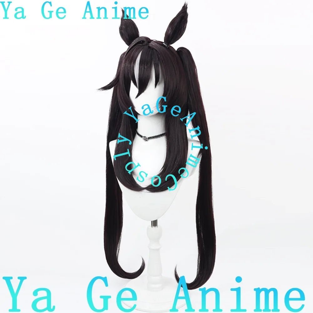 Wig Cosplay Uma Musume Pretty Derby Strong Impact dengan Telinga dan Ekor Permainan Anime Pesta Karnaval Rambut Sintetis Tahan Panas