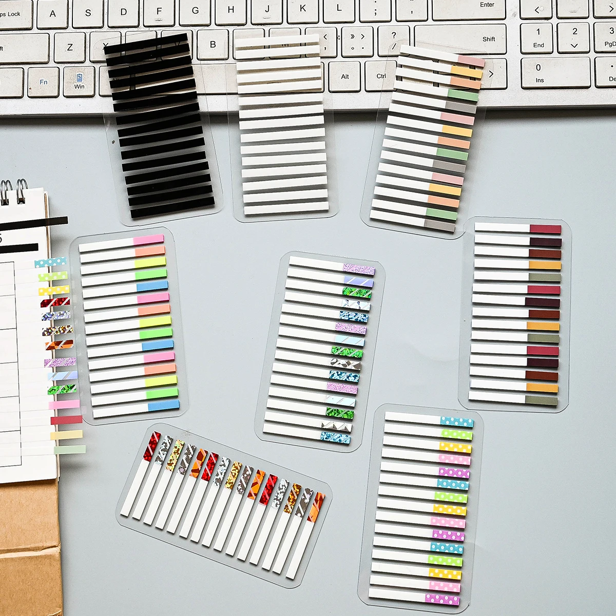 300-2400Pcs Sticky Tabs for Annotating Books, Page Markers Clear Writable and Repositionable Book Flags Strip Index Tabs