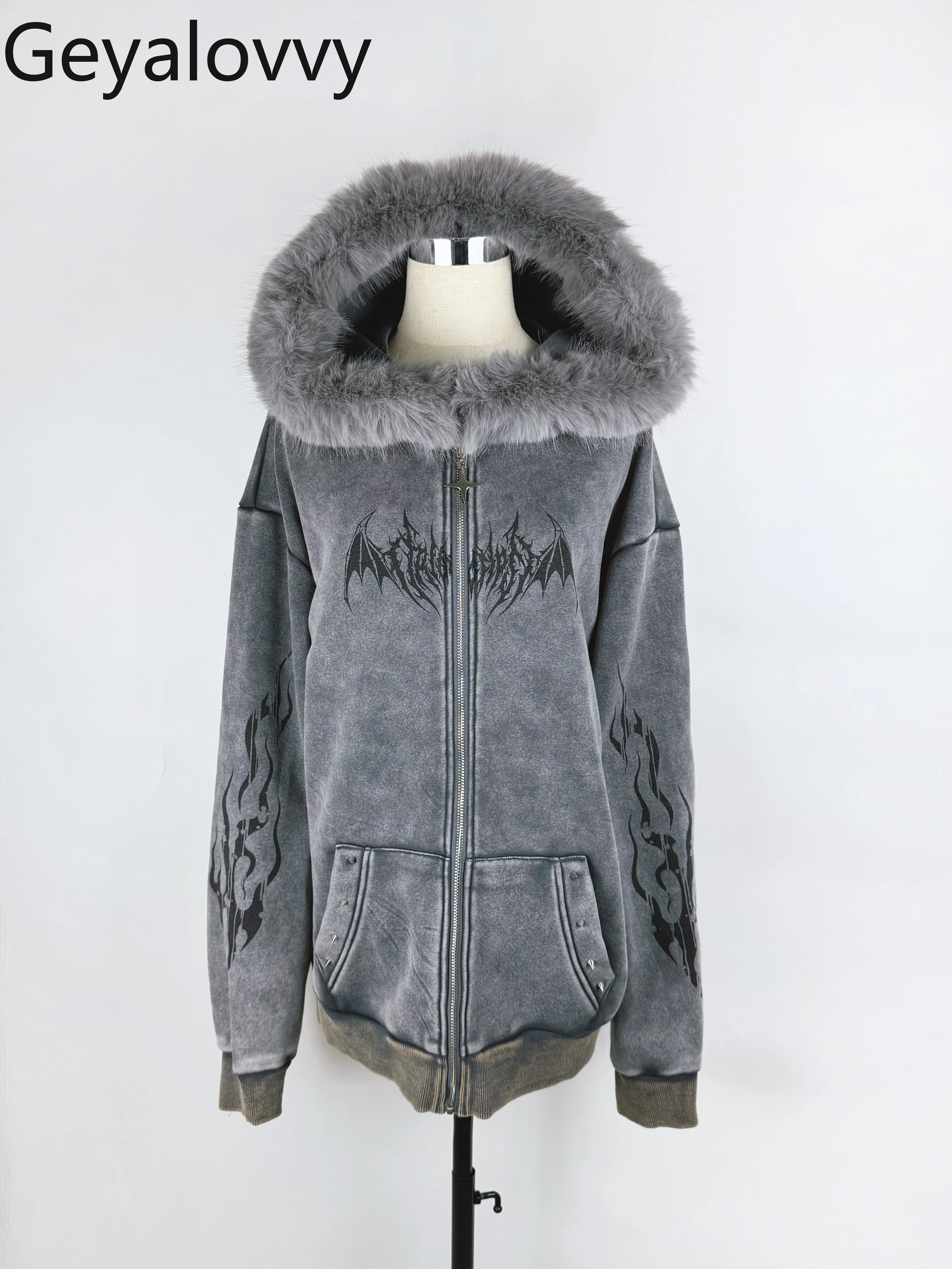 

Japanese Style Fur Collar Warm Coats Fleece-Lined Jacket Washed Thickened for Women Autumn and Winter Casual Jackets 2025 New