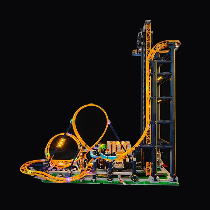 DIY LED Lighting Accessory For Vertical Loop Roller Coaster Model 10303 Decor Light Set (Without Building Bricks)