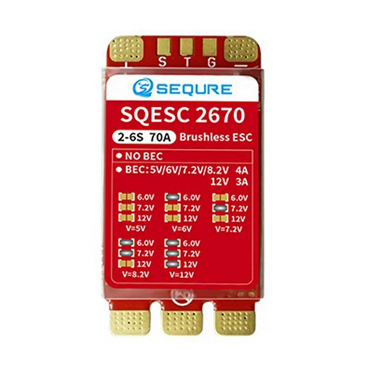 SEQURE 2670 Brushless Electronic Speed Controller 2-6SLipo Power Supply 70A Suitable for Multi-Axis UAVs 2670(AM32)