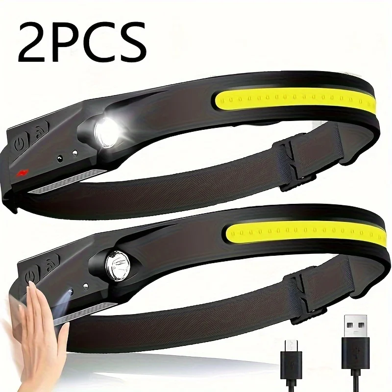 USB Charging COB LED Headlight with Motion Sensor