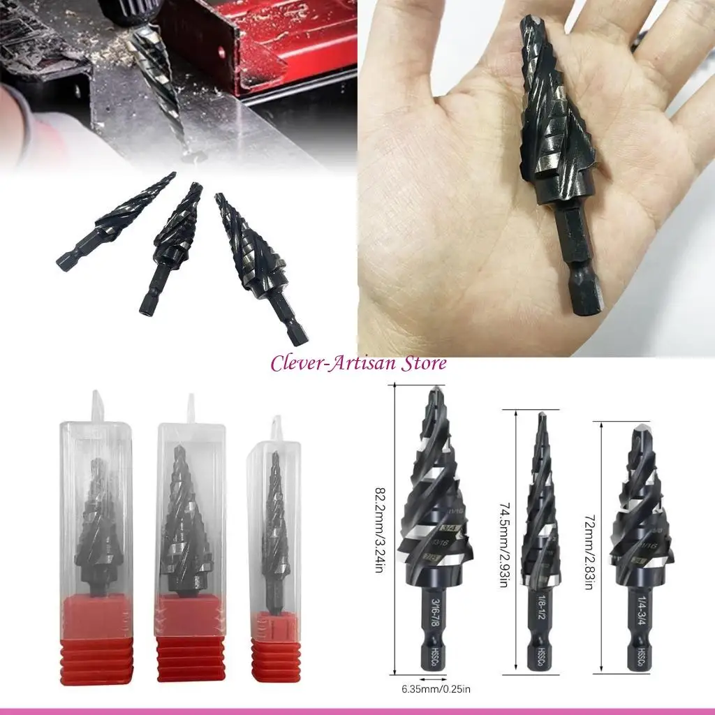 

E06B Ступенчатое сверло из высокоскоростной стали с тройными канавками Ступенчатое сверло для металла из нержавеющей стали