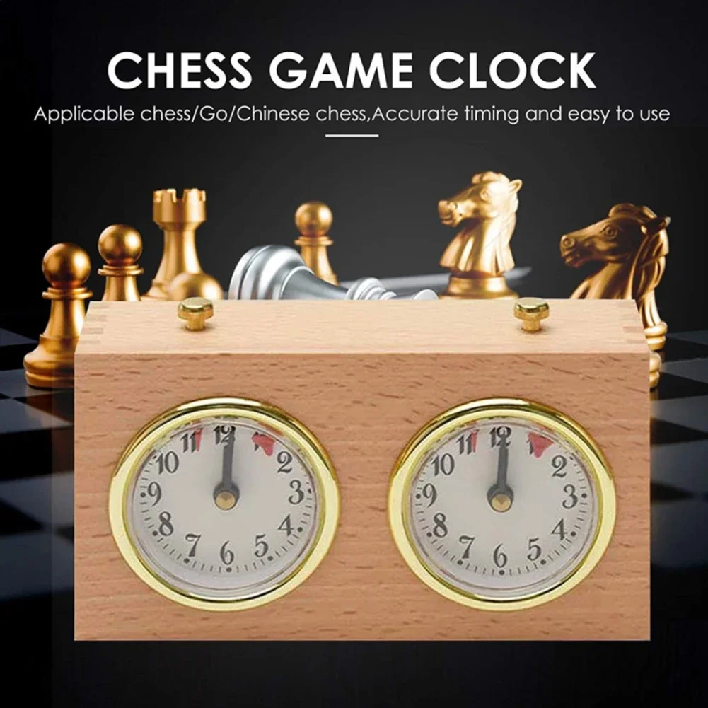 Wooden Retro Portable Mechanical Chess Clock - Compact International Game Timer Gift