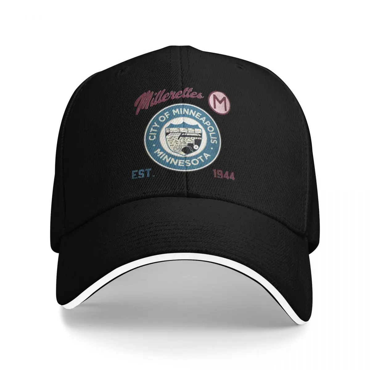

Minneapolis Millerettes  AAGPBL Badge Baseball Cap designer cap Sunscreen Hat Man Luxury Sun Hat For Children Women Men's
