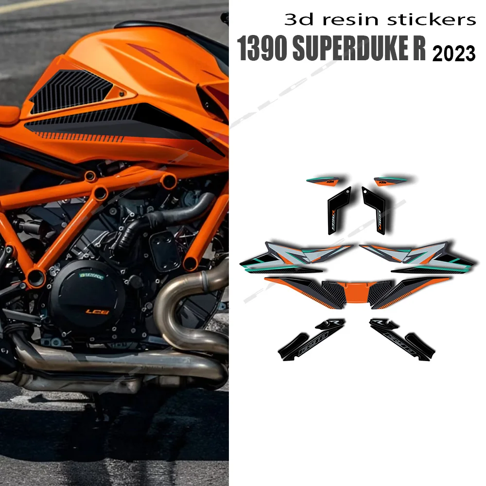 For 1390 Super Duke R 2024 Motorcycle Accessories 3D Epoxy Resin Sticker Protection Kit