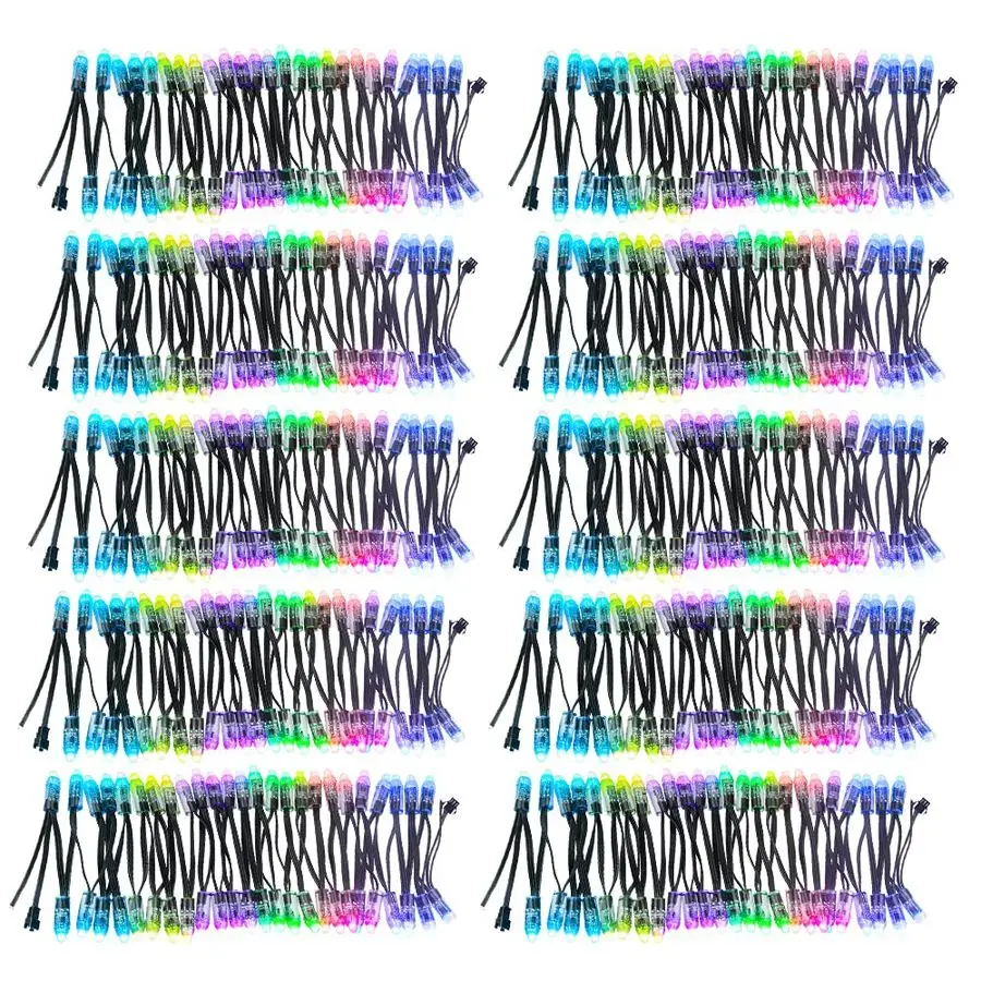 تيار مستمر 12 فولت WS2811 12 مللي متر منتشر الرقمية RGB LED بكسل ضوء فردي عنونة مستديرة LED رصاصة بكسل 500 قطعة 10x50 قطعة Stran #1