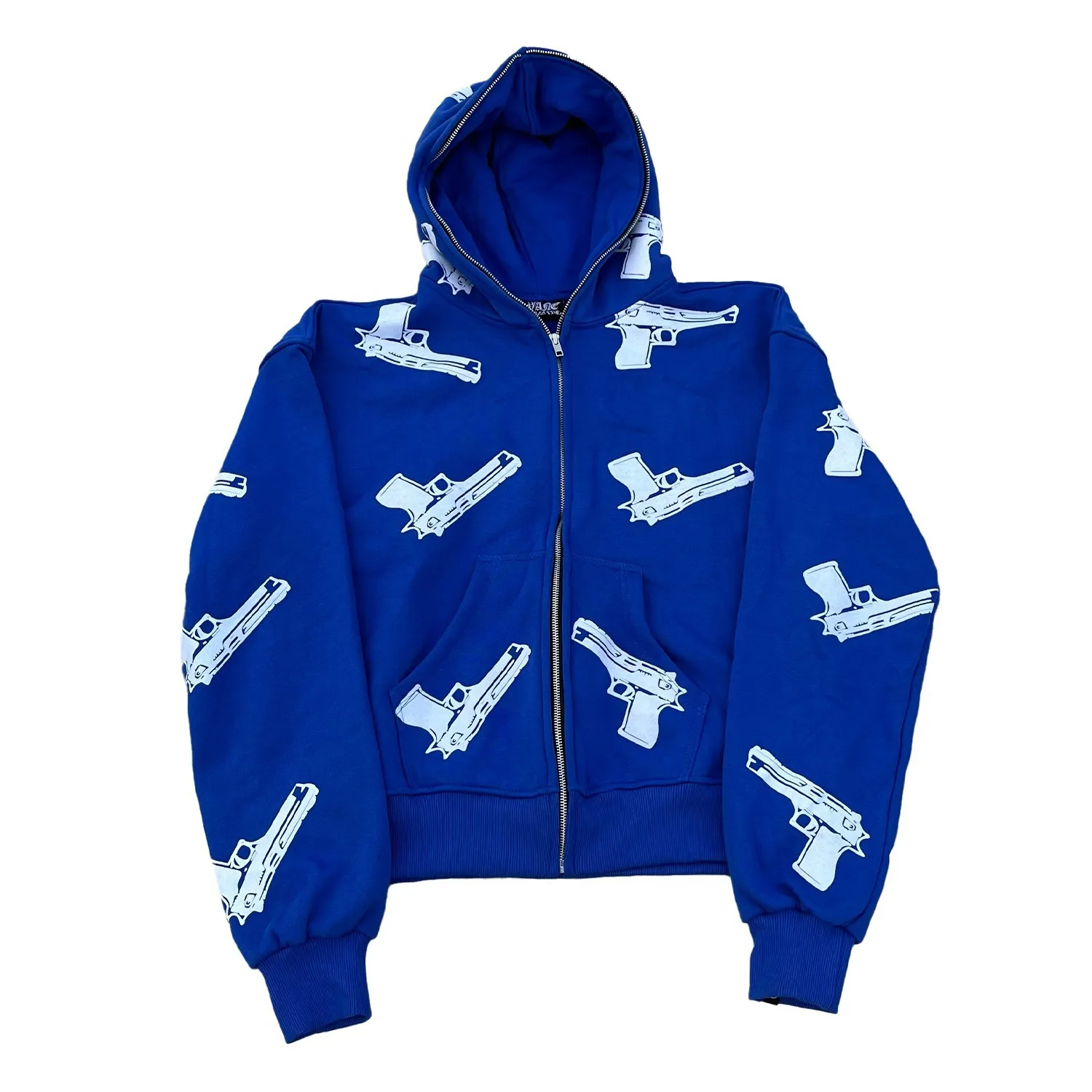 

Winter new street cartoon print hip-hop fashion trend full chain unisex cardigan sweatshirt y2k