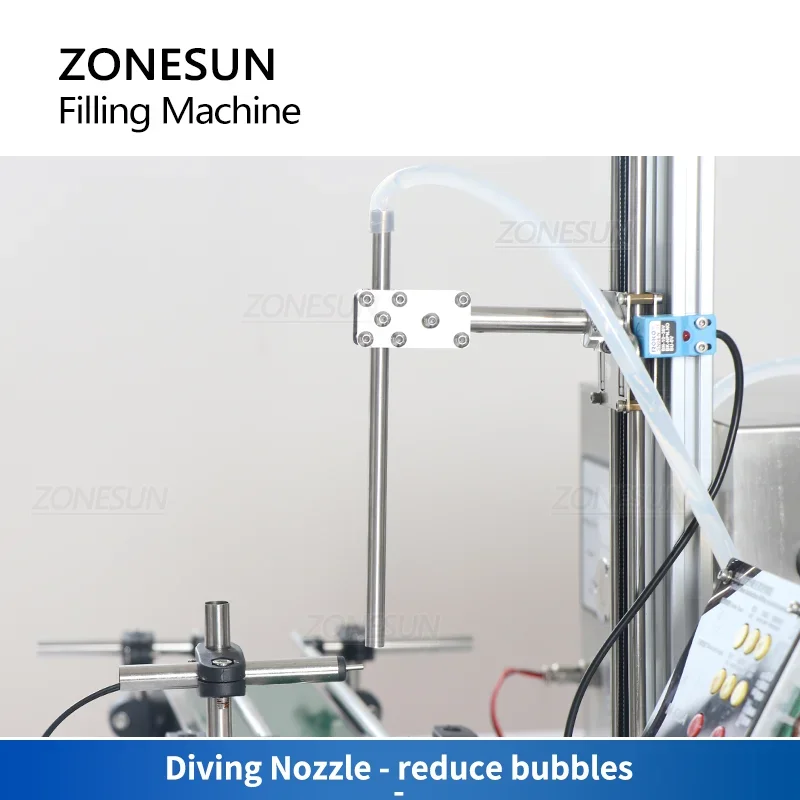 ZONESUN ZS-DTMP1D Liquid Filling Machine Small Automated Line Magnetic Pump Water Juice Beverage Bottle Vial Tube Lifting Nozzle