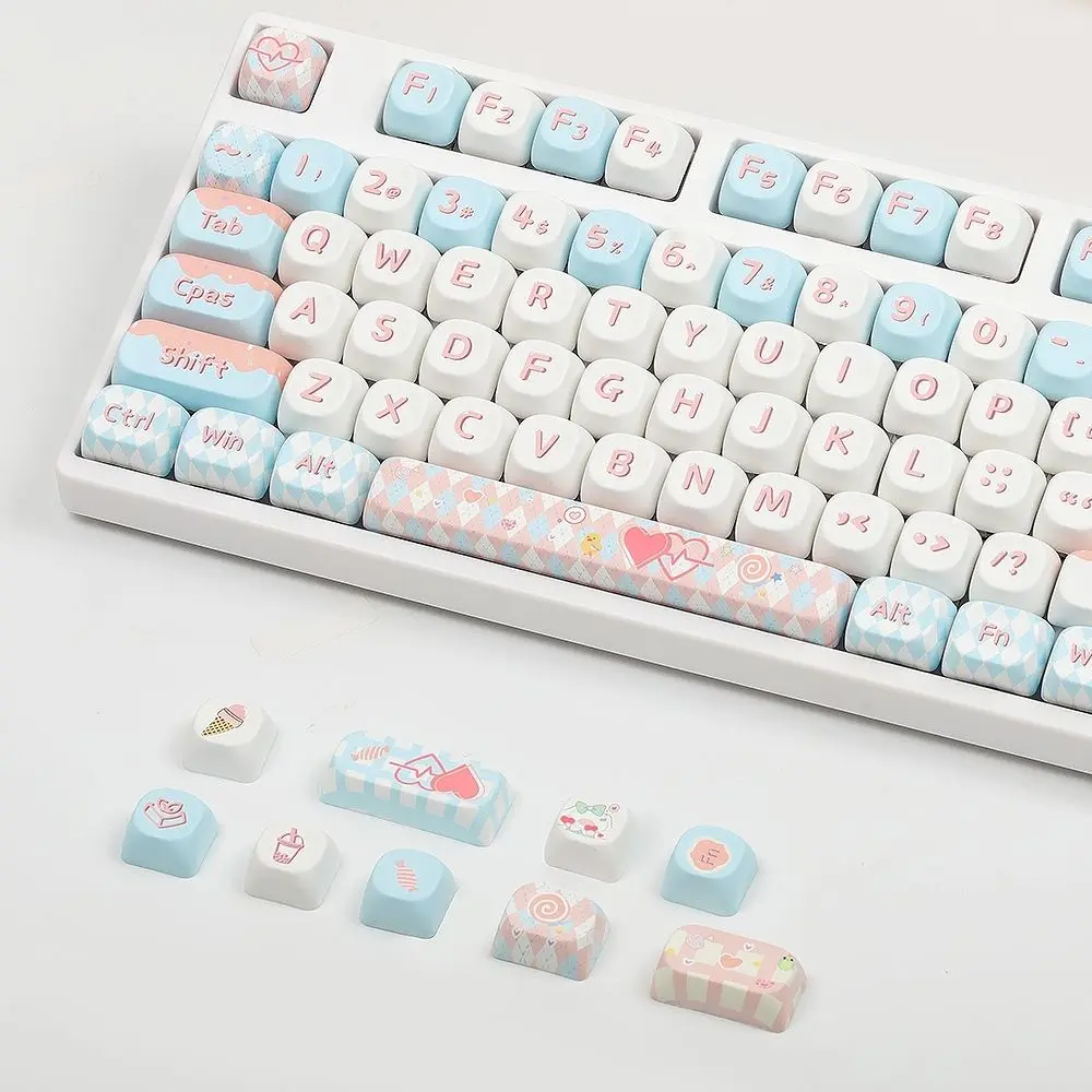 

120 клавиш, колпачки для клавиш с кремовым тортом, пятисторонние колпачки для сублимационных ключей MOA PBT, сублимация, адаптация Tarantula/VGN/шаг из 68–108