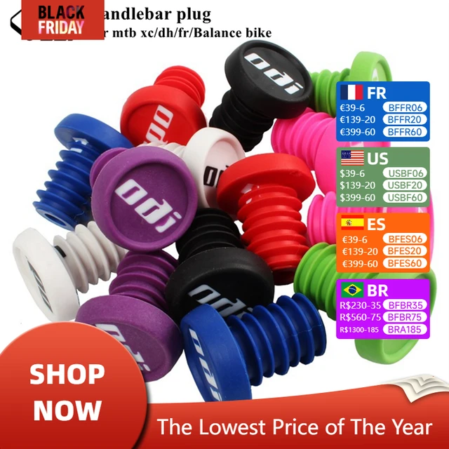 Bend Bmx lizard Skin Mtb Grip Handlebar End Plugs Aluminum Alloy Rubber 2.2cm