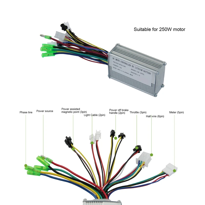 Electric Bicycle Electric Scooter Kit S830 Display Sine Wave Controller Electric Bicycle Controller 36/48V JN15A 250W