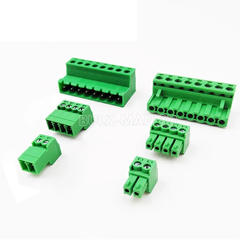 10sets/Lot Male and Female PCB Welding-free Plug-in Terminal Block Pitch 3.81mm 5.08mm Pins 2/3/4/5/6/7/8/9/10/12P 2EDGRK Socket