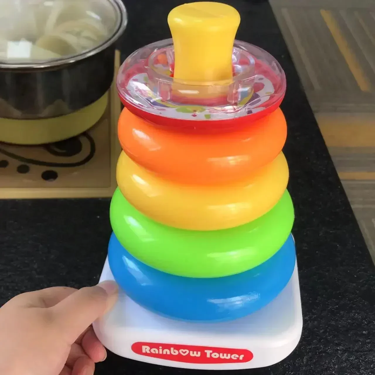 Stack Up Nesting Rainbow Tower 0-36 Months Ring Learning Brilliant Basics Rock-a-Stack Rattle Pop the Circle Baby Toy Gift