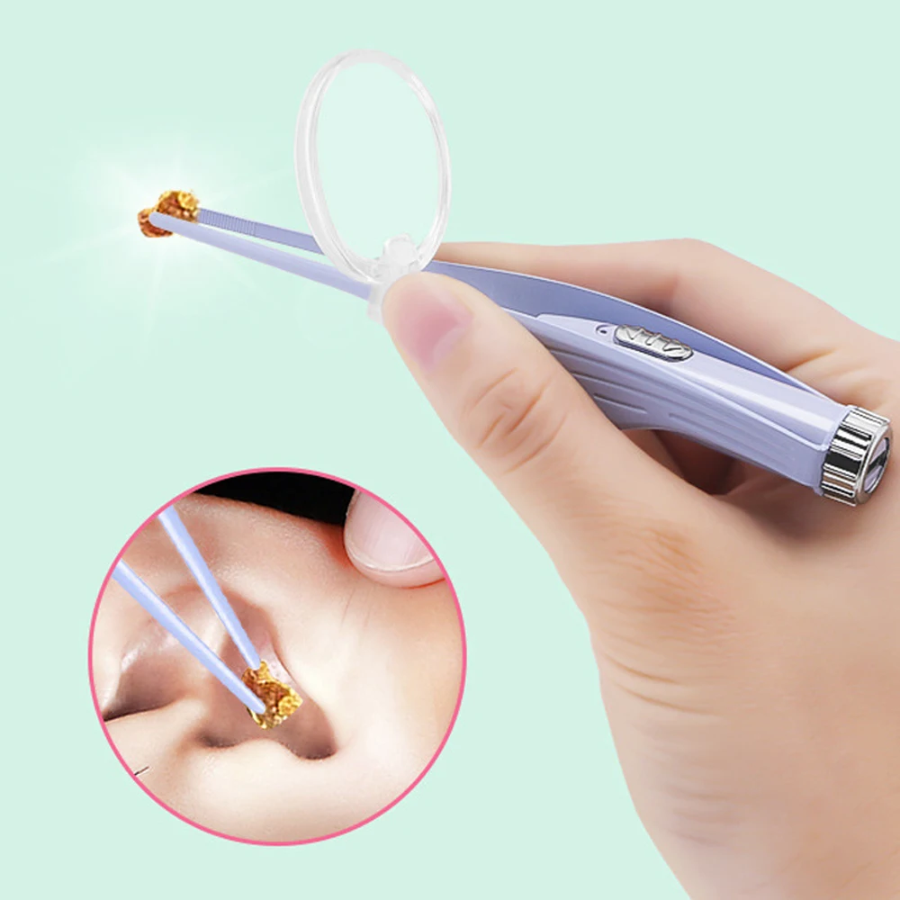 1 Set Baby Ear Cleaner Ear Wax Removal Tool Flashlight Earpick Ear Cleaning Earwax Remover Luminous Ear Curette Light Spoon