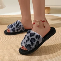 Mode femmes pantoufles coton peluche chaud femme lumière EVA fond plat antidérapant confortable diapositives hiver automne maison chaussures 4