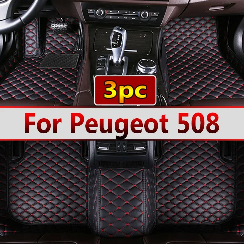 For Peugeot 508 2018 2017 2016 2015 2014 2013 2012 2011 Car Floor Mats Interior Parts Waterproof Anti Dirty Leather Rugs