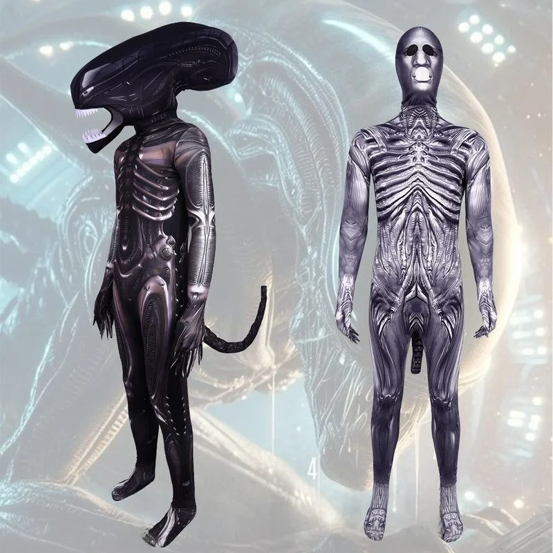 Traje de Cosplay de alienígena de terror de loween, disfraz de plang de rol, mono ex, traje de alienígena aterrador para op transfronterizo