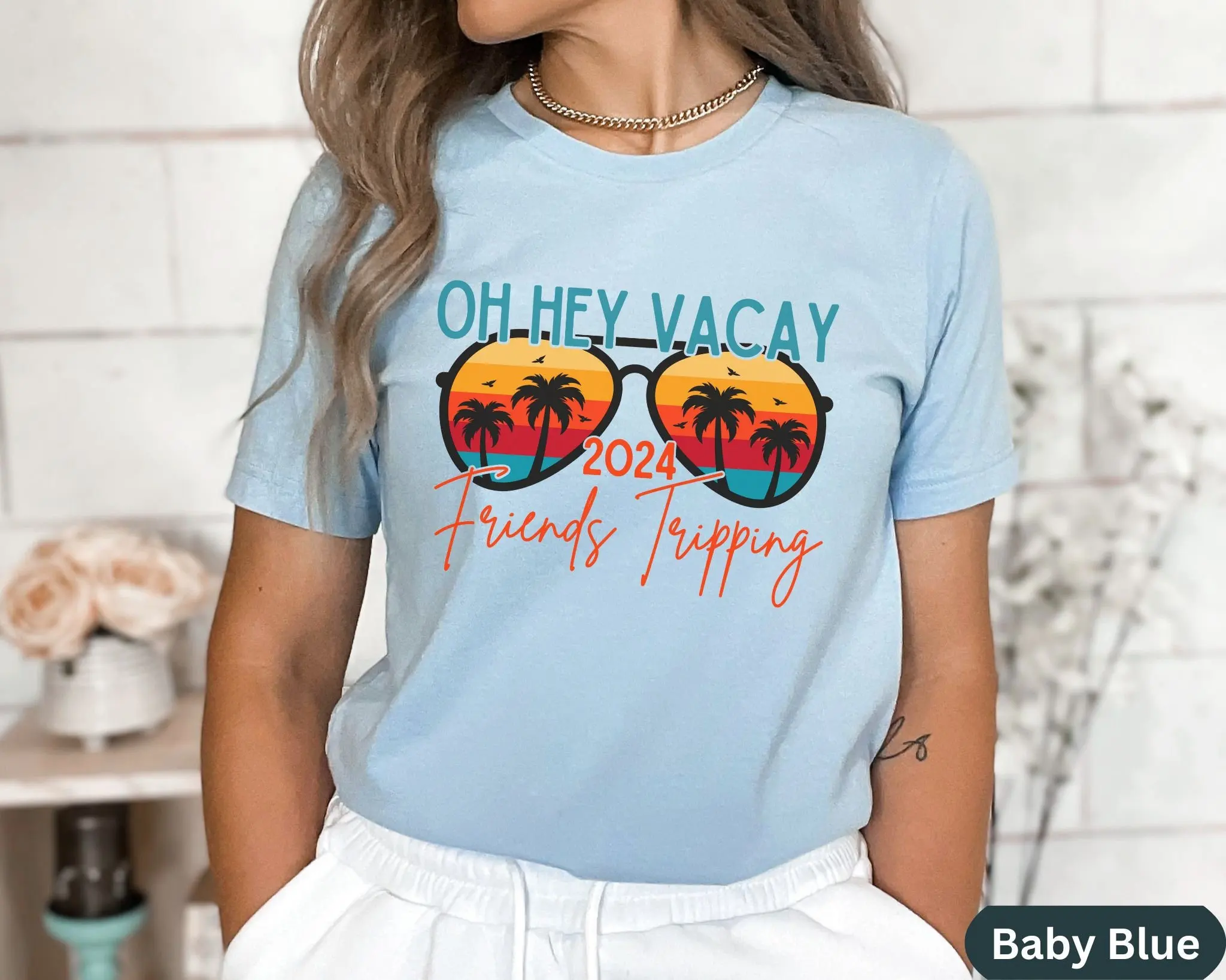 Oh Hey Vacay Friends Tripping Match Vacation T Shirt Trip Matching Group Cruise Girls