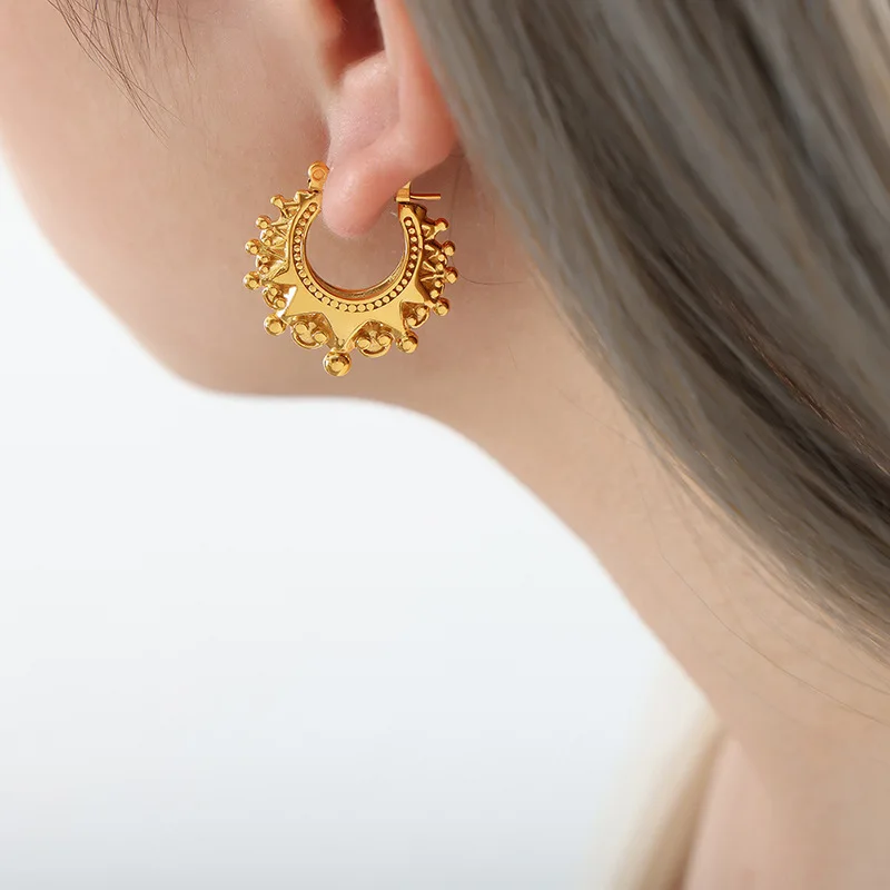 Victorian-Inspired Gypsy Hoops - Vintage Boho Cuff Earrings, Statement Gift for Women