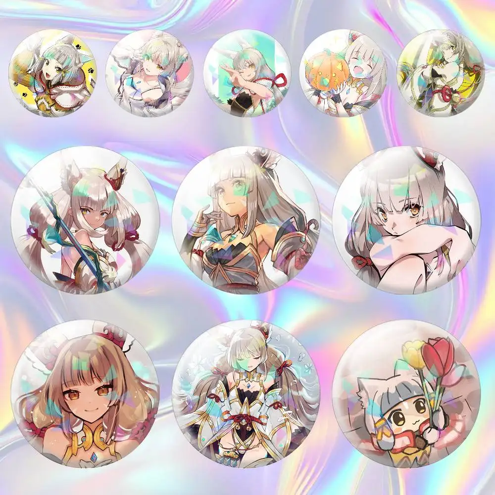 Nia Xenoblade 2 Lindos Accesorios X2 de 75mm 44mm 25mm, Juguetes, Insignias, Broches, Pines para Mochila y Sombrero