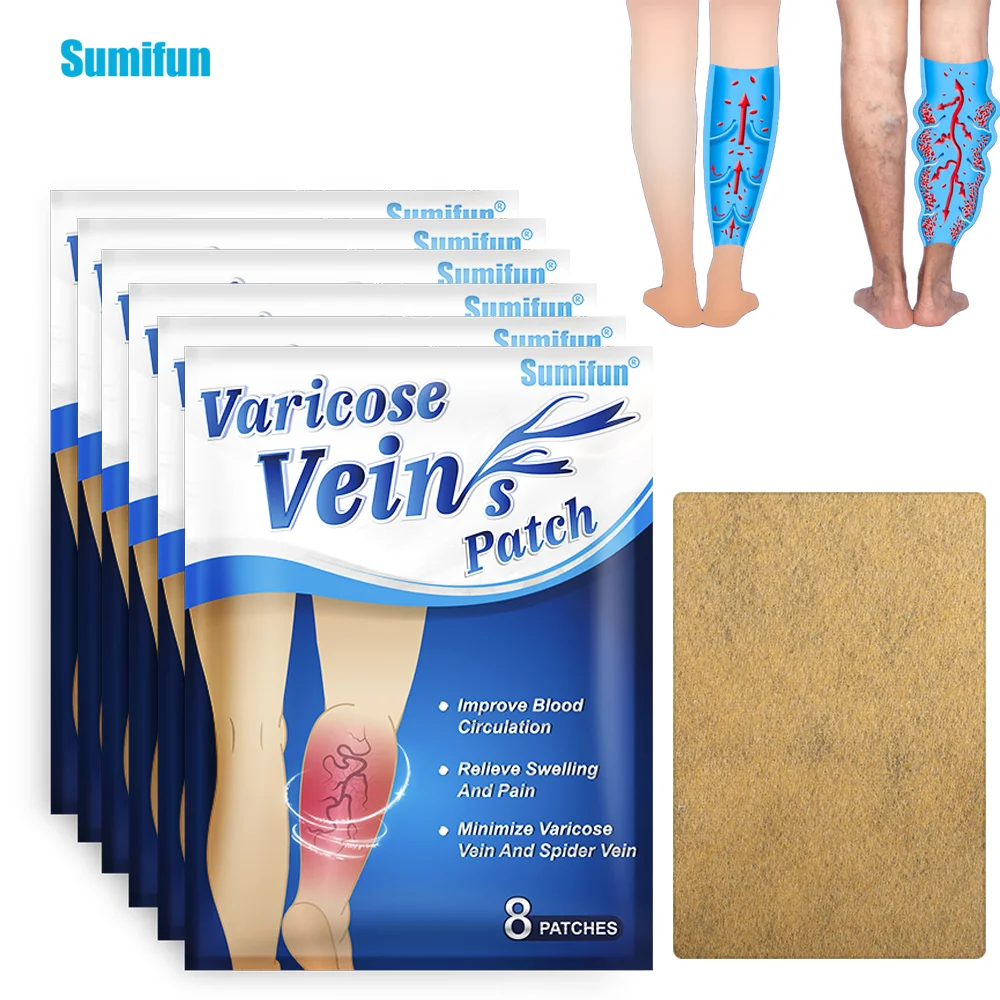 

8/24/48Pcs Sumifun Varicose Veins Patch Thigh Spider Removal Phlebitis Vasculitis Ache Sticker Angiitis Pain Relief Care Plaster