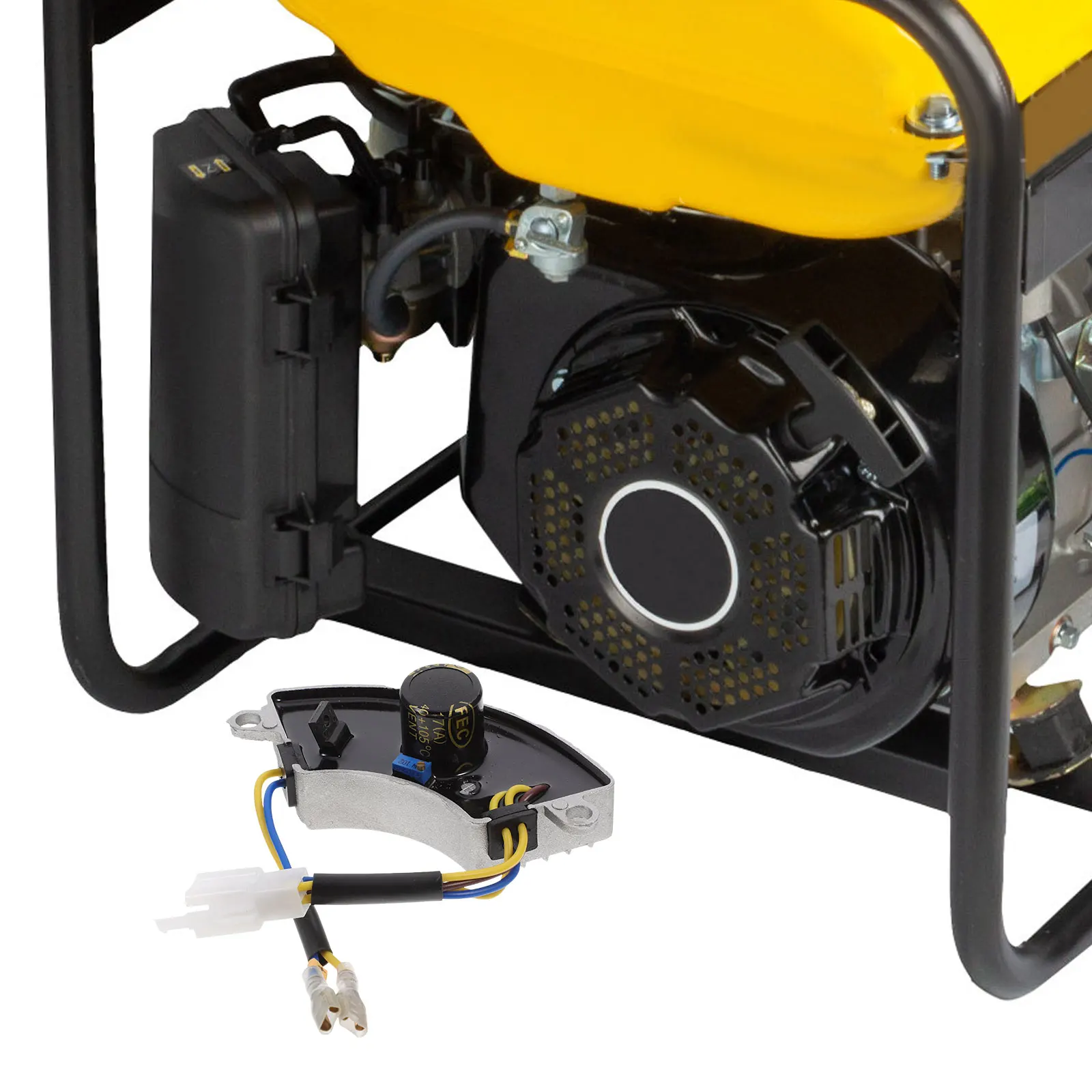 

2Kw Avr Automatic Voltage Regulator Half Moon Aluminum Shell For Generator Power Stability Heat Dissipation Reliable