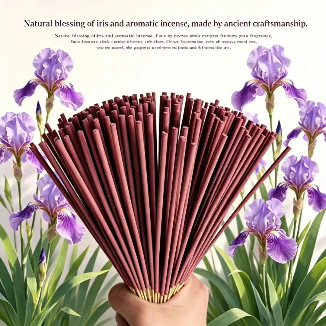 22cm Iris Flower Incense Sticks with Long-Lasting Fragrance, Suitable for Home Bedrooms, Study Rooms, Living Rooms, Tea Rooms, and Reception Rooms, to Purify the Air and Relax the Mind