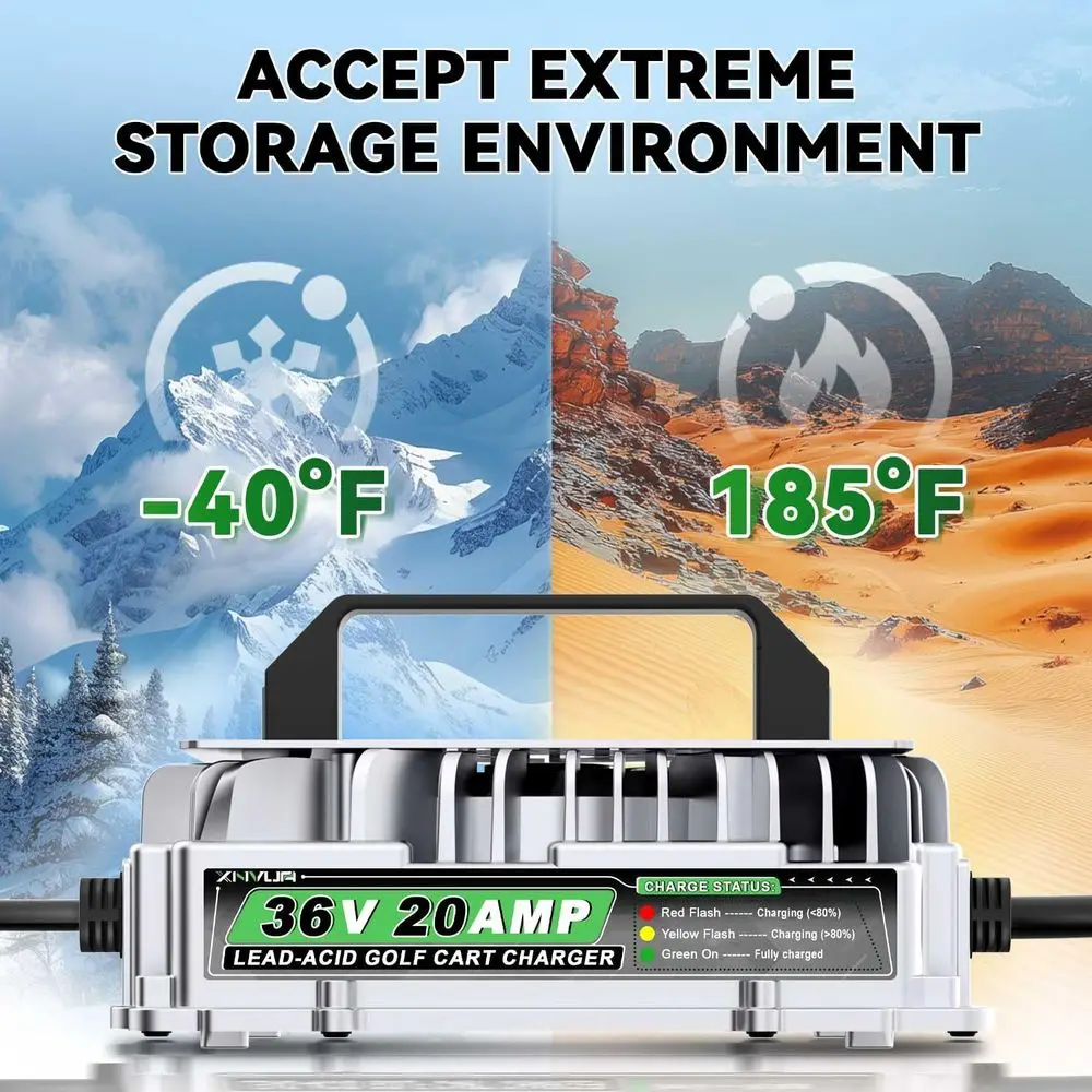 شاحن بطارية عربة جولف 36 فولت 20 أمبير لـ EZGO TXT مع قابس على شكل D لبطارية الرصاص الحمضية 36 فولت