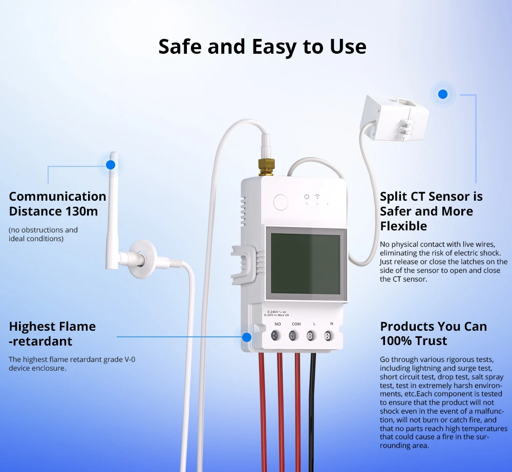 Imagem -03 - Sonoff-powct Ring Smart Power Meter Esp32 Chip Current Transformer 100a Energy Monitor Control Funciona com Alexa Ifttt