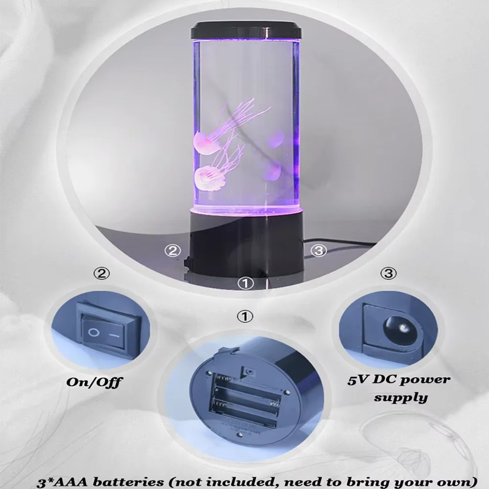 Lampada medusa multicolore Atmosfera creativa Luce notturna Alimentata tramite USB per soggiorno Camera da letto Illuminazione per decorazioni per la camera dei bambini