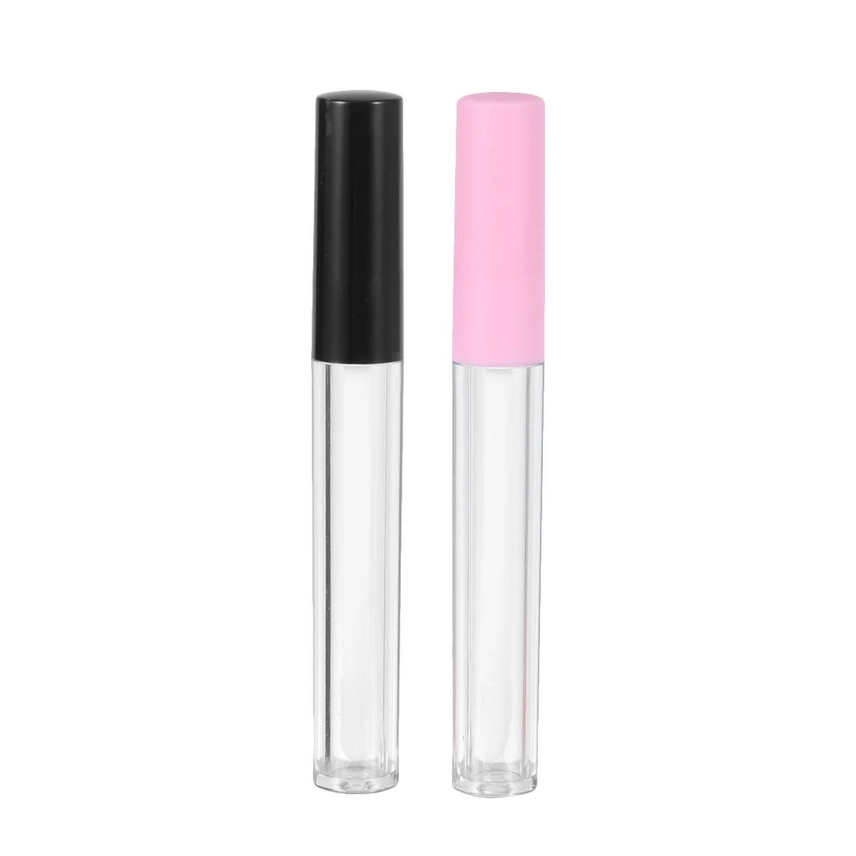 10 tubi per lucidalabbra da 2,5 ml, bottiglie trasparenti per sottoimballaggio labbra, contenitori da viaggio, 5 coperchi rosa, 5 coperchi neri